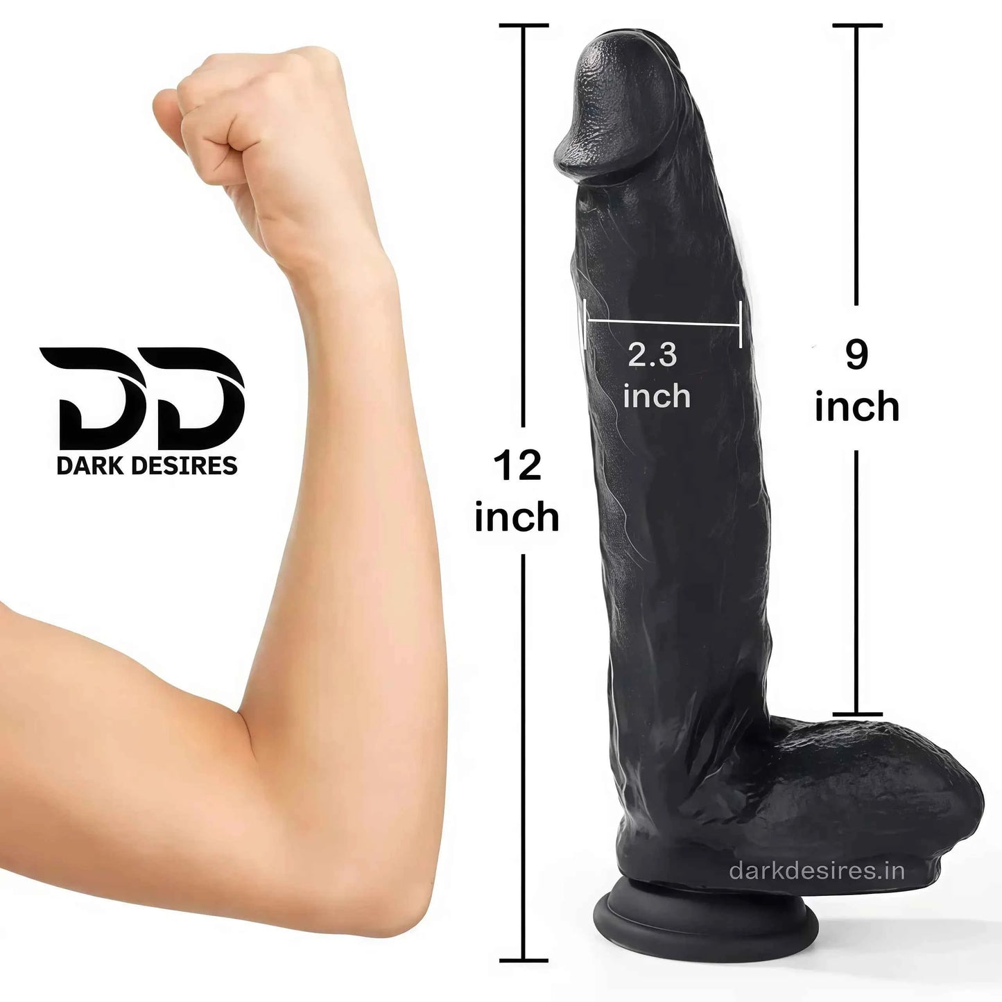 12 Inch Lance Style Dildo with Strong Suction Cup – Body Safe