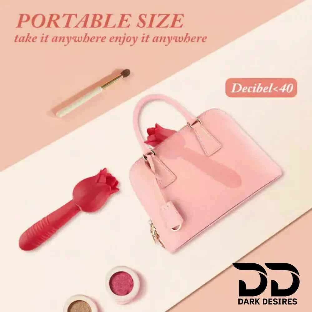 2 in 1 Rose Suction Vibrator with Telescopic G-Spot Massager – 12 Modes