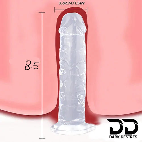 Clear transparent realistic silicone dildo without balls India by Darkdesires