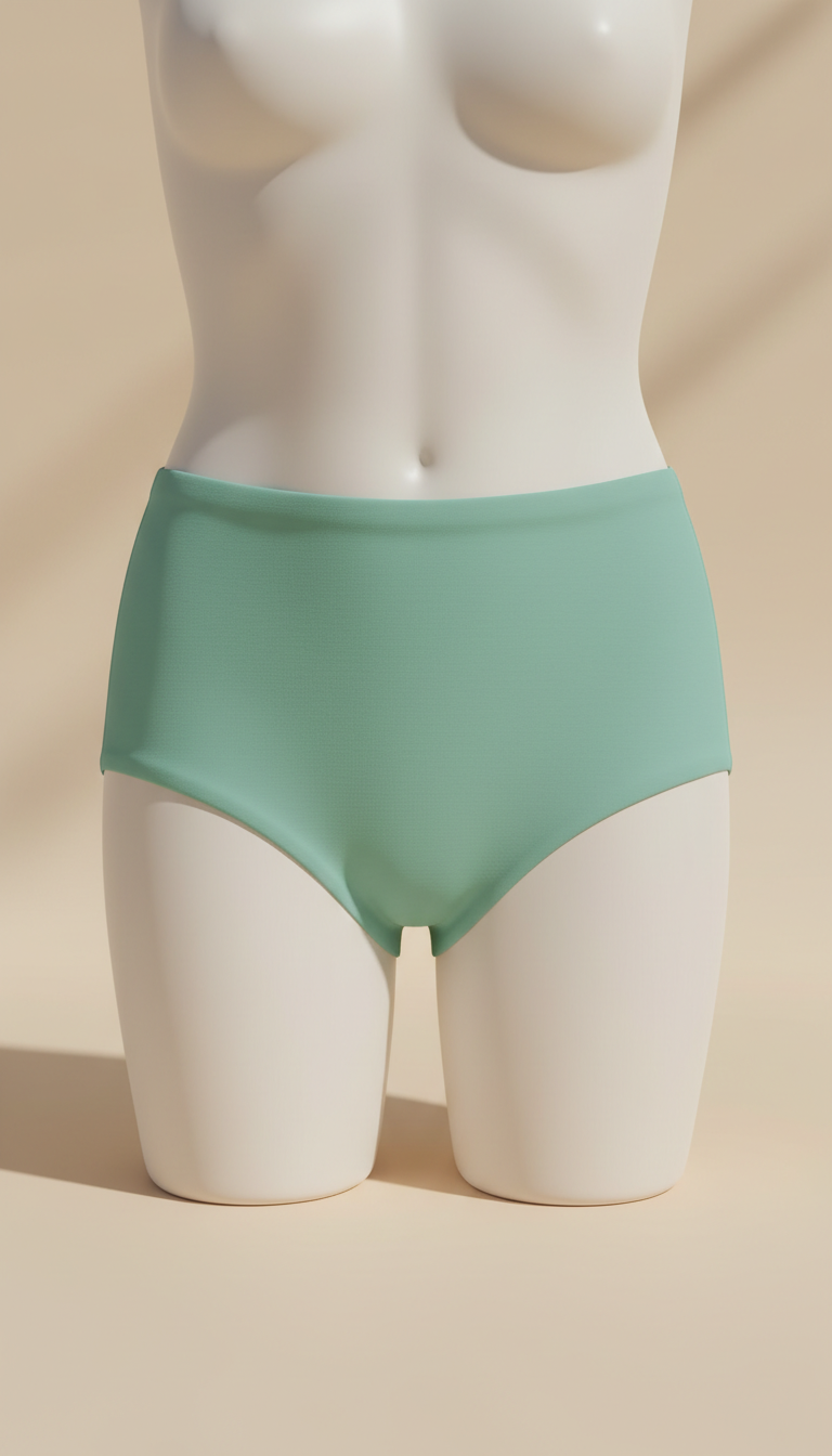 Mint Green Cotton High-Waist Panty