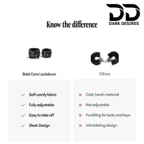 bdsm bondage handcuff set black in India by Darkdesires