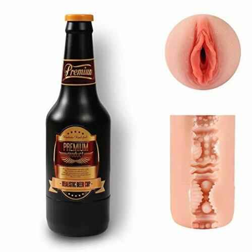 textured structure in vagina pussy Portable Beer Bottle Pussy - Soft Real Vagina flesh tone color Bottle in Vagina Masturbator by DarkDesires