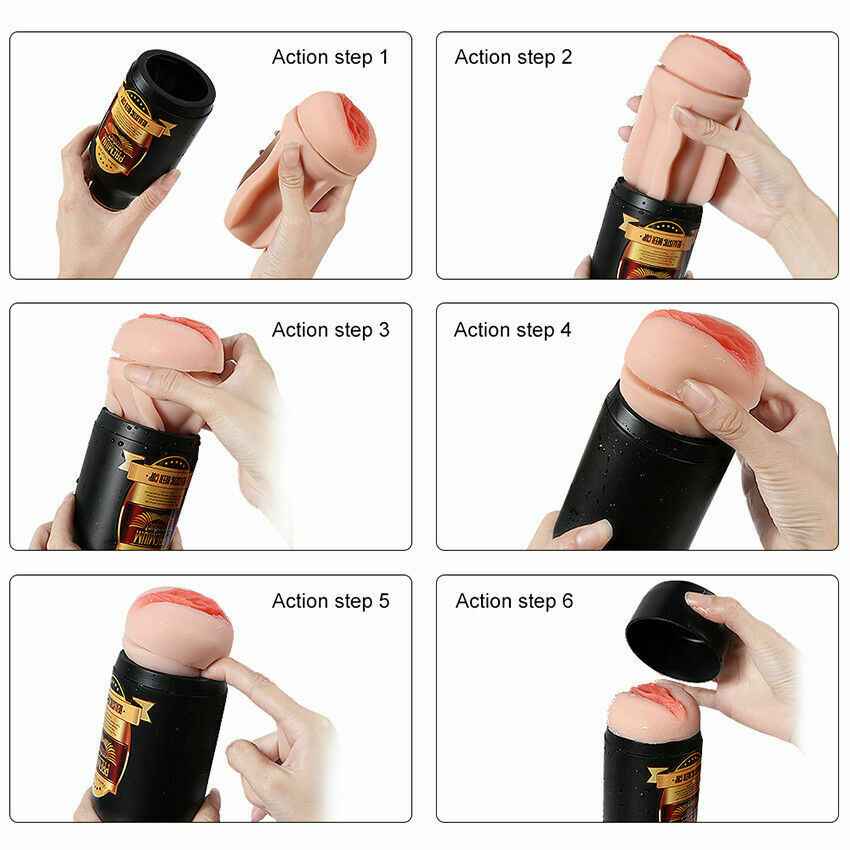 Step-by-step guide on how to use and clean Portable Beer Bottle Pussy - Soft Real Vagina flesh tone color Bottle in Vagina Masturbator by DarkDesires