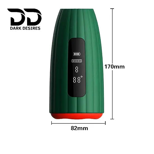 Loviss Alger Oral Masturbator Cup Multi Vibration with Heating Dark Green in India By DarkDesires