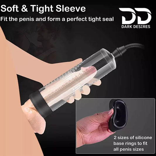Manual Penis Enlargement Pump with Clear Cylinder Adjustable Vacuum Suction cock Enlargement darkdesires
