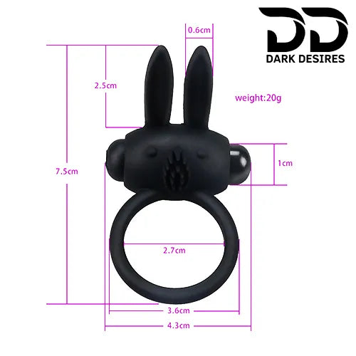 Rabbit style vibrating cock ring Black Penis Ring India by DarkDesires
