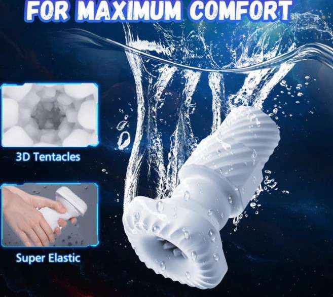 Amovibe automatic male masturbator cup with 10 thrusting and vibration modes, heating function, and phone holder black color DarkDesires automatic male masturbator india
