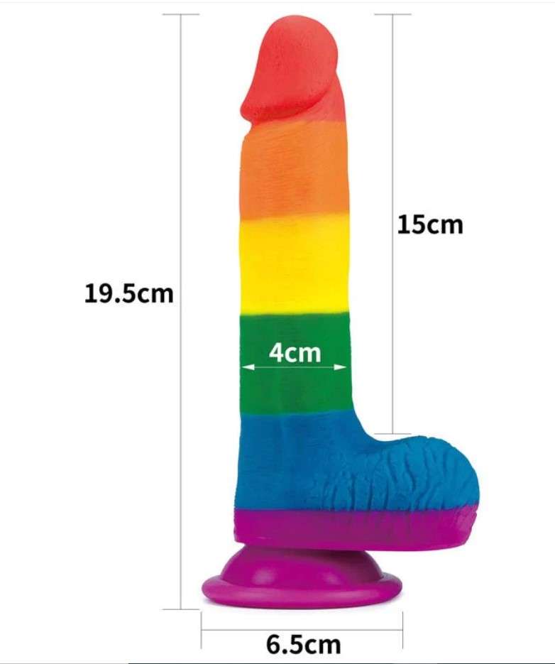 Rainbow Dildo with Suction Cup