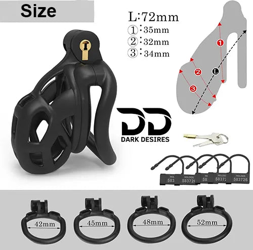 cobra style 3D chastity cage for men with hollow lightweight locking design darkdesires.in