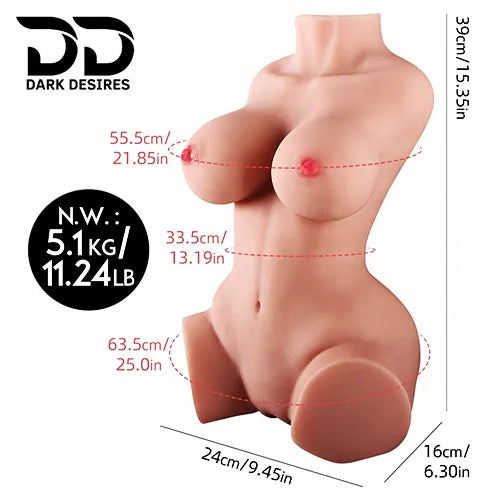 Xelina Lifelike Torso Sex Doll Male Masturbator pussy and anus 5kg skin tone DarkDesires India