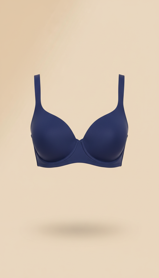 Indigo Blue Microfiber Full-Coverage Bra