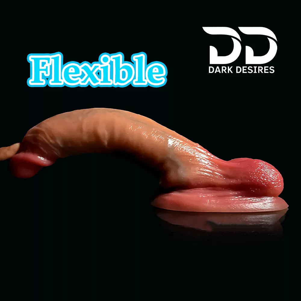 10 inch realistic foreskin dildo with sliding skin and balls design. Soft, lifelike, and body-safe for women skin color Buy Dildo online in India by DarkDesires