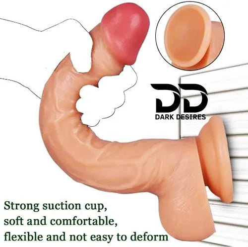 11 Inch Extra Long huge Realistic Strap-On Dildo Flesh Tone Silicone India by DarkDesires