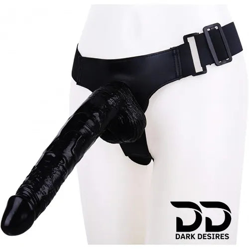 11 Inch Extra Long huge Realistic Strap-On Dildo Black Tone Silicone India by DarkDesires