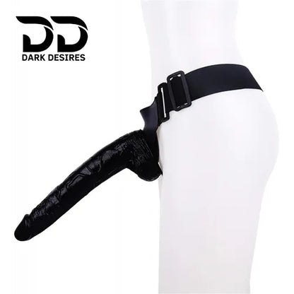 11 Inch Extra Long huge Realistic Strap-On Dildo Black Tone Silicone India by DarkDesires