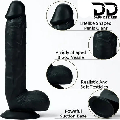 11 inch thick realistic silicone black dildo india by Darkdesires