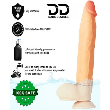 12 Inch Lance Style Dildo with Strong Suction Cup – Body Safe