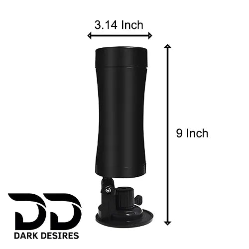 Men’s Hands Free 180 Rotation Masturbation Cup Suction Base Stroker Black color in India By DarkDesires