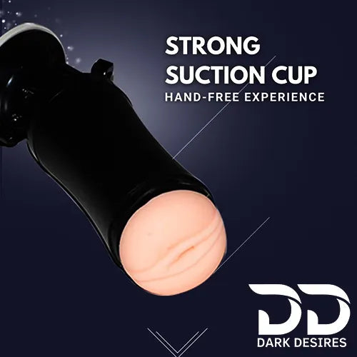 Men’s Hands Free 180 Rotation Masturbation Cup Suction Base Stroker Black color in India By DarkDesires