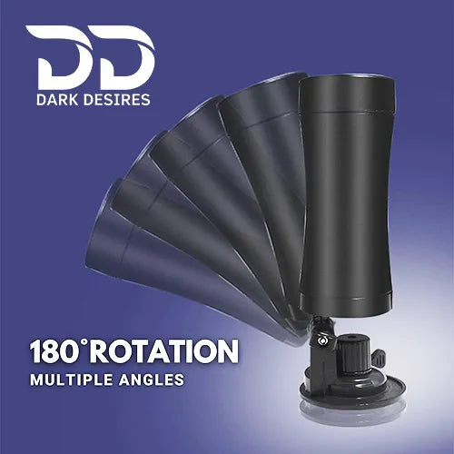 Men’s Hands Free 180 Rotation Masturbation Cup Suction Base Stroker Black color in India By DarkDesires