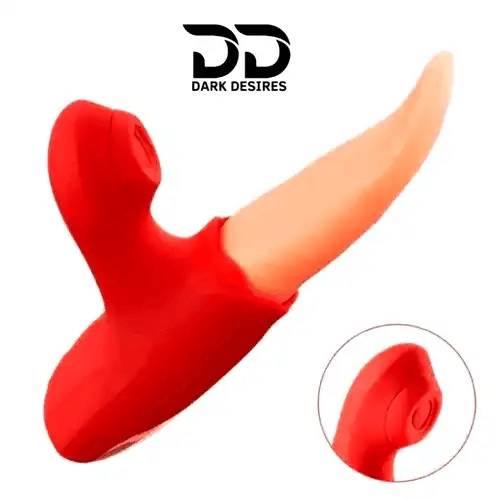 2 in 1 flapping tongue licking clitoral suction vibrator massager Red Color India by DarkDesires