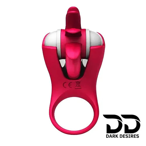 2 in 1 vibrating gspot tongue licking  penis ring Pinl Color Cook Ring India by DarkDesires