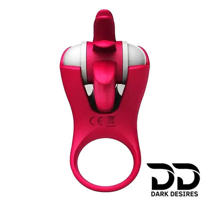 2 in 1 vibrating gspot tongue licking  penis ring Pinl Color Cook Ring India by DarkDesires