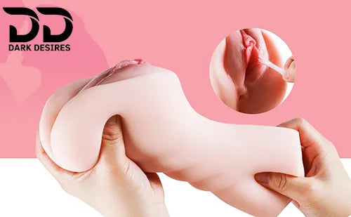 2 in 1  Pocket Pussy with Realistic Textured Vagina and Tight Anus Skin Tone India By DarkDesires