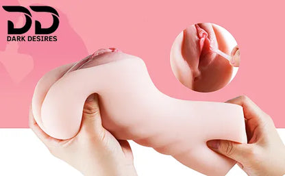 2 in 1  Pocket Pussy with Realistic Textured Vagina and Tight Anus Skin Tone India By DarkDesires