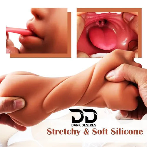 3 in 1 Realistic Pocket Pussy Tight Anus, Vagina & Mouth Masturbator Cup Skin Tone India DarkDesires