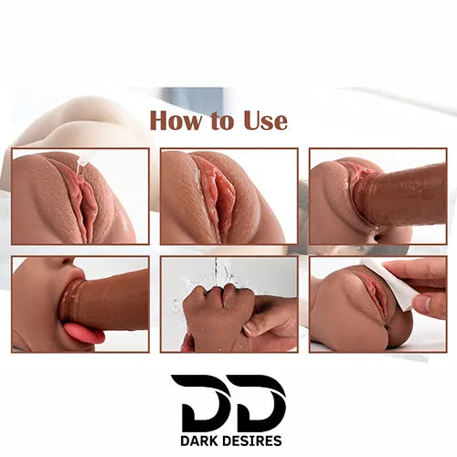 3 in 1 Realistic Pocket Pussy Tight Anus, Vagina & Mouth Masturbator Cup Skin Tone India DarkDesires