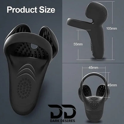 3 in 1 silicone cock ring vibrating penis cock ring Black Color India by DarkDesires