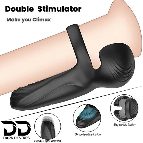 3 in 1 silicone cock ring vibrating penis cock ring Black Color India by DarkDesires