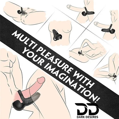3 in 1 silicone cock ring vibrating penis cock ring Black Color India by DarkDesires