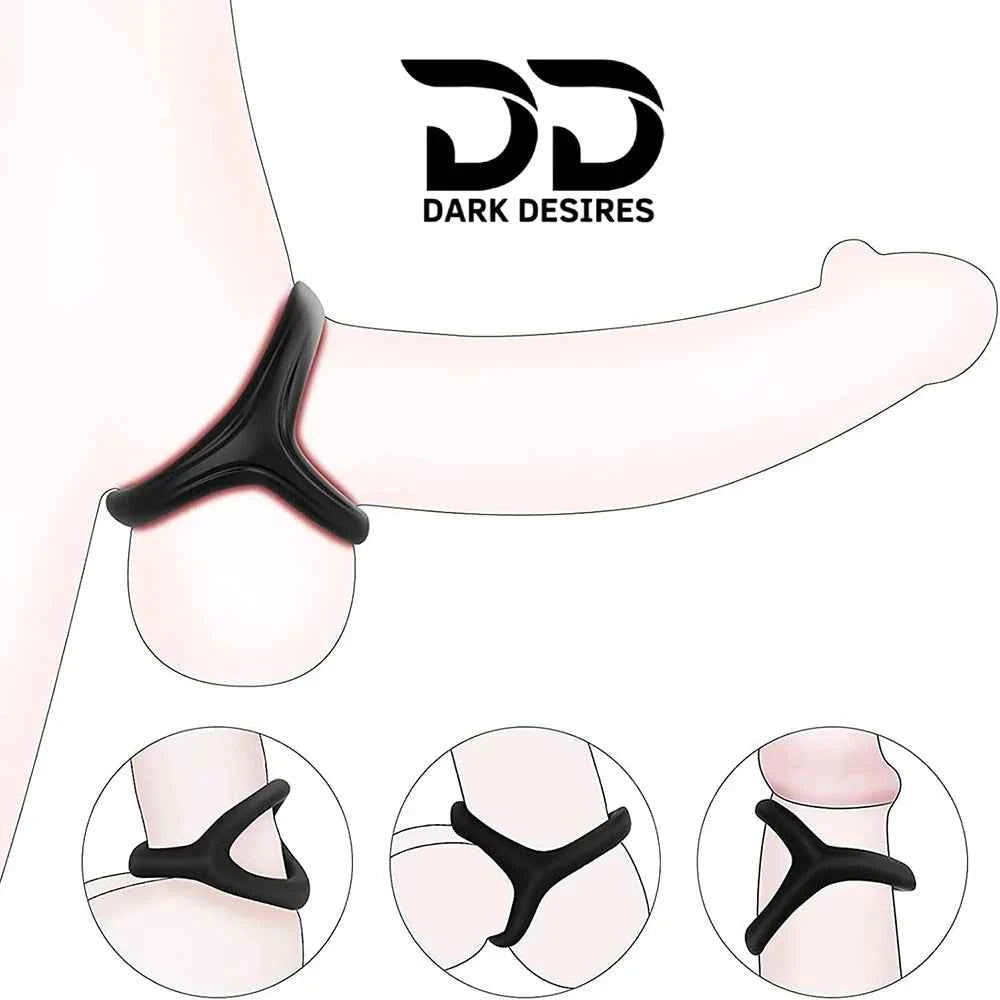 3 in 1 Triple Cock Ring in Ultra Soft Silicone – Premium Penis Ring