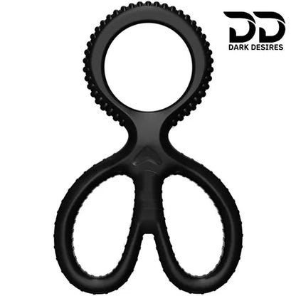 3 ring silicone penis ring with ball support and delay function for men. Enhances stamina, control, and performance black color Penis Ring India Darkdesires
