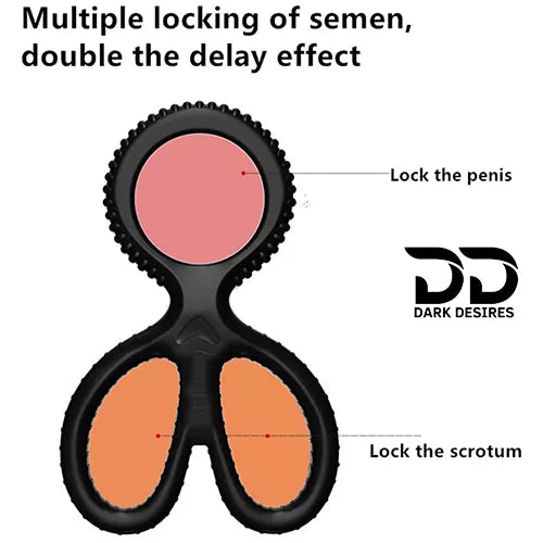 3 ring silicone penis ring with ball support and delay function for men. Enhances stamina, control, and performance black color Penis Ring India Darkdesires