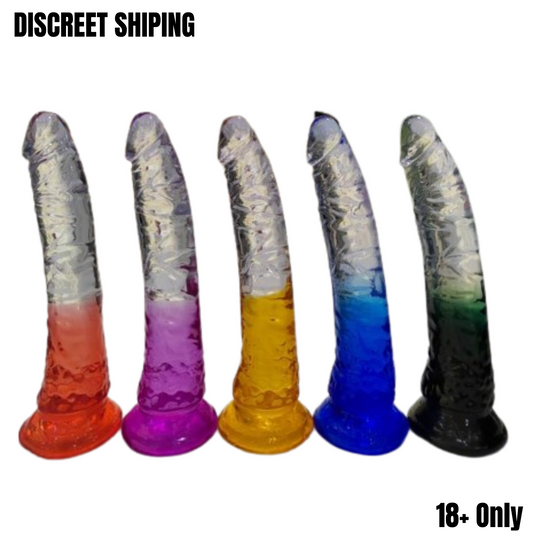 Realistic G-spot Dildo Transparent Jelly with Strong Suction Cup for Vaginal Massage Anal Stimulation