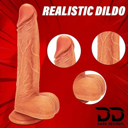 4-in-1 Remote Control 9 inch Strap-On Dildo Thrusting, Vibrating, swinging, Heating Massager Flesh Tone India By DarkDesires