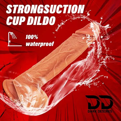 4-in-1 Remote Control 9 inch Strap-On Dildo Thrusting, Vibrating, swinging, Heating Massager Flesh Tone India By DarkDesires