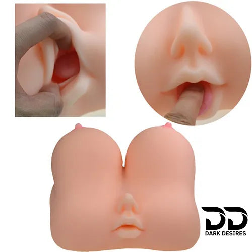 4 in 1 Silicone Mouth Breast Vagina Anal Male Masturbator Skin Tone India By DakDesires