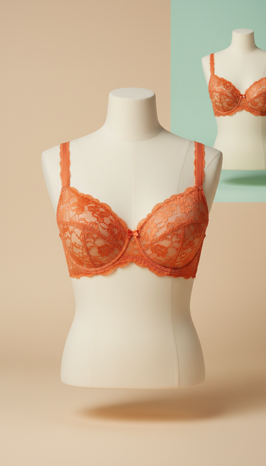 Tangerine Lace Balconette Bra