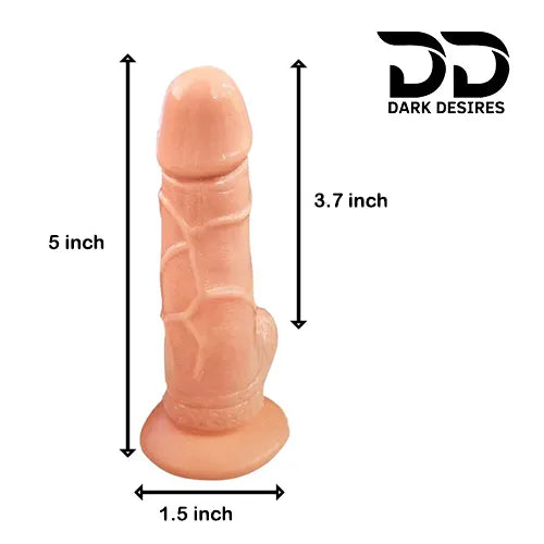 5 Inch Silicone Strap-on Dildo Beginner Friendly with Adjustable belt Flesh Tone India by DarkDesires