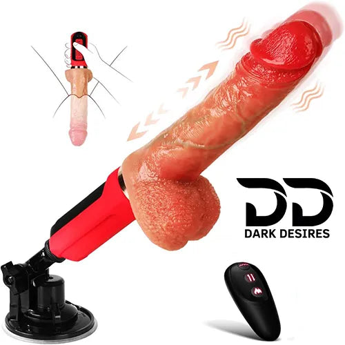 6 in 1 thrusting dildo machine with remote control. Multiple modes, powerful motor with Stand India by DarkDesires.in