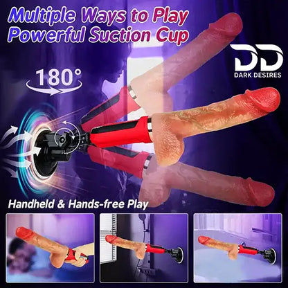 6 in 1 thrusting dildo machine with remote control. Multiple modes, powerful motor with Stand India by DarkDesires.in
