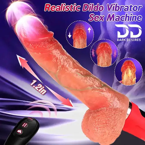 6 in 1 thrusting dildo machine with remote control. Multiple modes, powerful motor with Stand India by DarkDesires.in