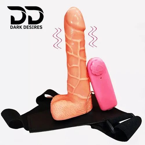 7 Inch Realistic Silicone Strap-On Dildo with Remote Control Skin Tone Adjustable belt India BY DarkDesires