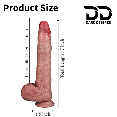  7 inch realistic silicone dildo online in India. Beginner friendly, body-safe, and comfortable for women DarkDesires.in
