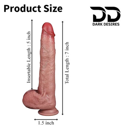  7 inch realistic silicone dildo online in India. Beginner friendly, body-safe, and comfortable for women DarkDesires.in