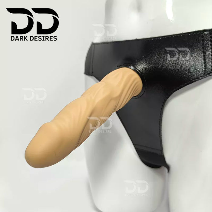 DarkDesires Textured Touch is a 7 inch textured strap-on dildo in a natural skin tone, with a detailed shaft and a smooth rounded tip. It is 7 inches long with a 6 inch insertable length and a 4.5 inch girth, so it is a medium size that works for G-spot, vaginal, and anal dual stimulation. buy strapon dildo online in India at DarkDesires